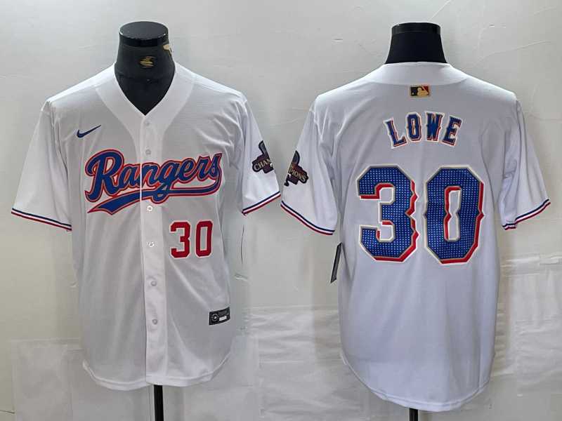 Mens Texas Rangers #30 Nathaniel Lowe Number White 2024 Gold Collection Limited Cool Base Jerseys->texas rangers->MLB Jersey